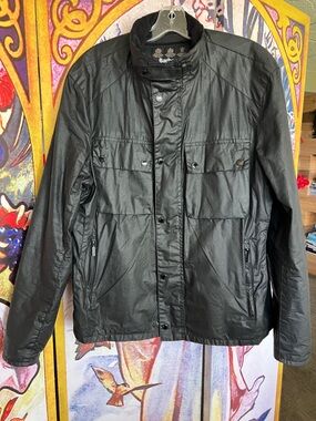 Barbour Black Men's Waxed Coat- Never Worn-“So Help Me Todd” film wardrobe
